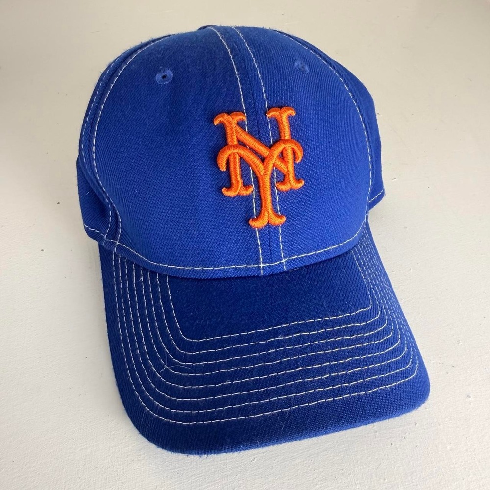 New Era 39THIRTY New York Mets White Stitch Stretch Fit Hat L/XL